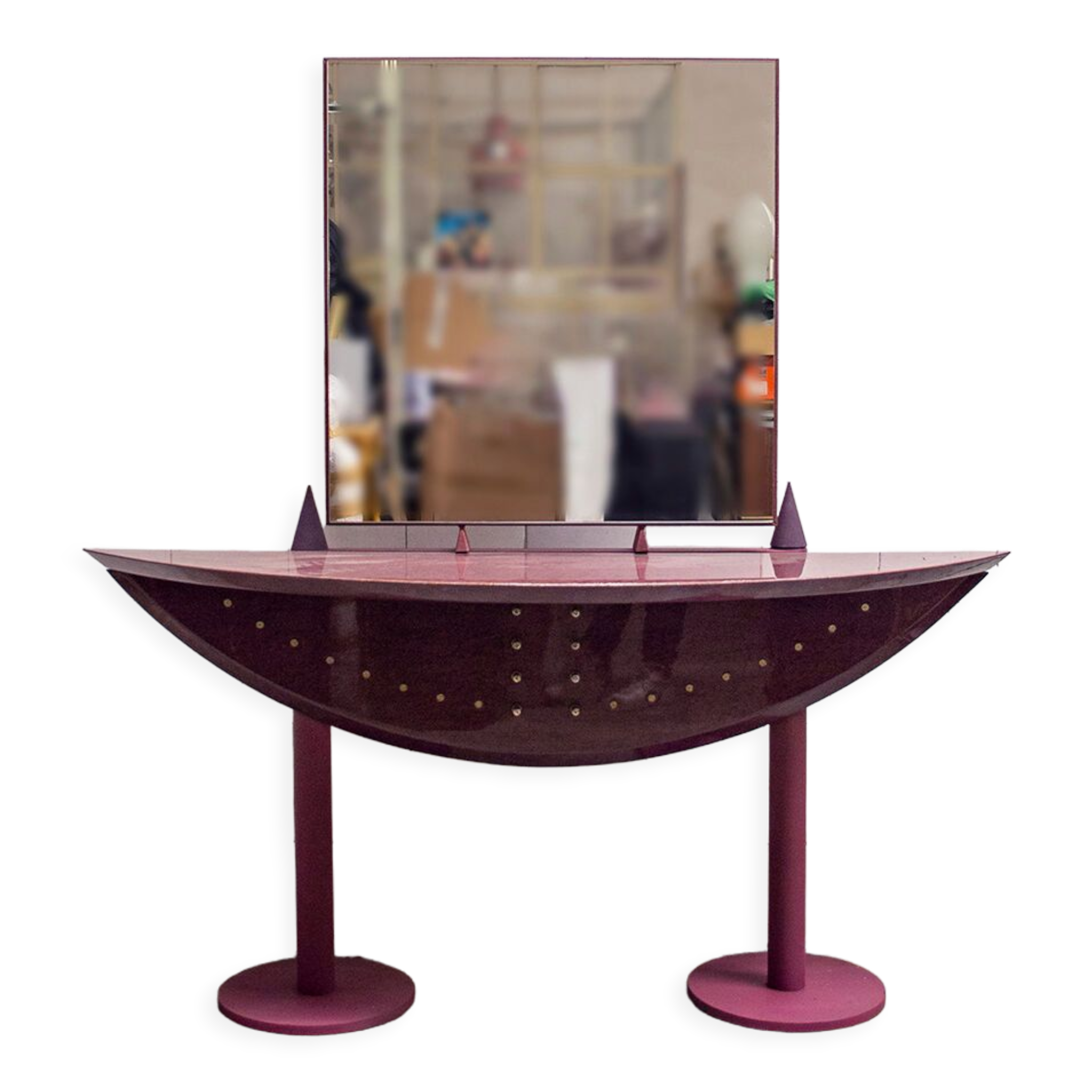 Console with postmodern mirror by Saporiti Italia, 80s
