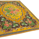 Handwoven vintage romanian yellow kilim 194 cm x 297 cm - 23432