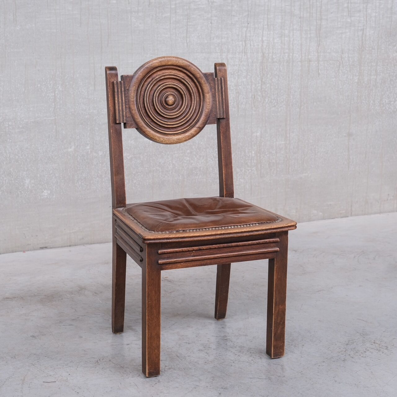 6 French deco oak dining chairs