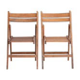 Paire de chaises pliantes vintage