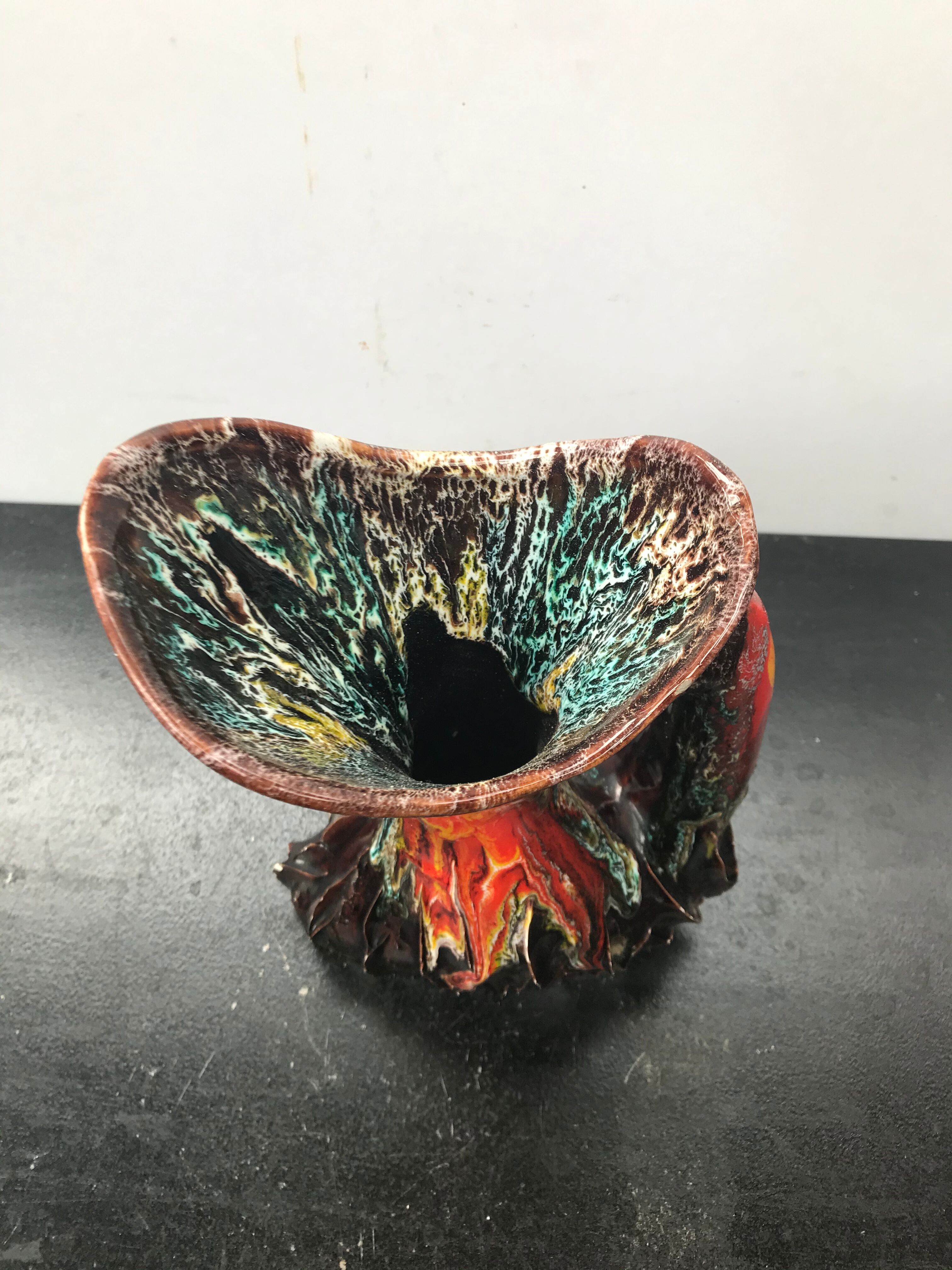 Former pitcher Vallauris ceramics brown - vintage red