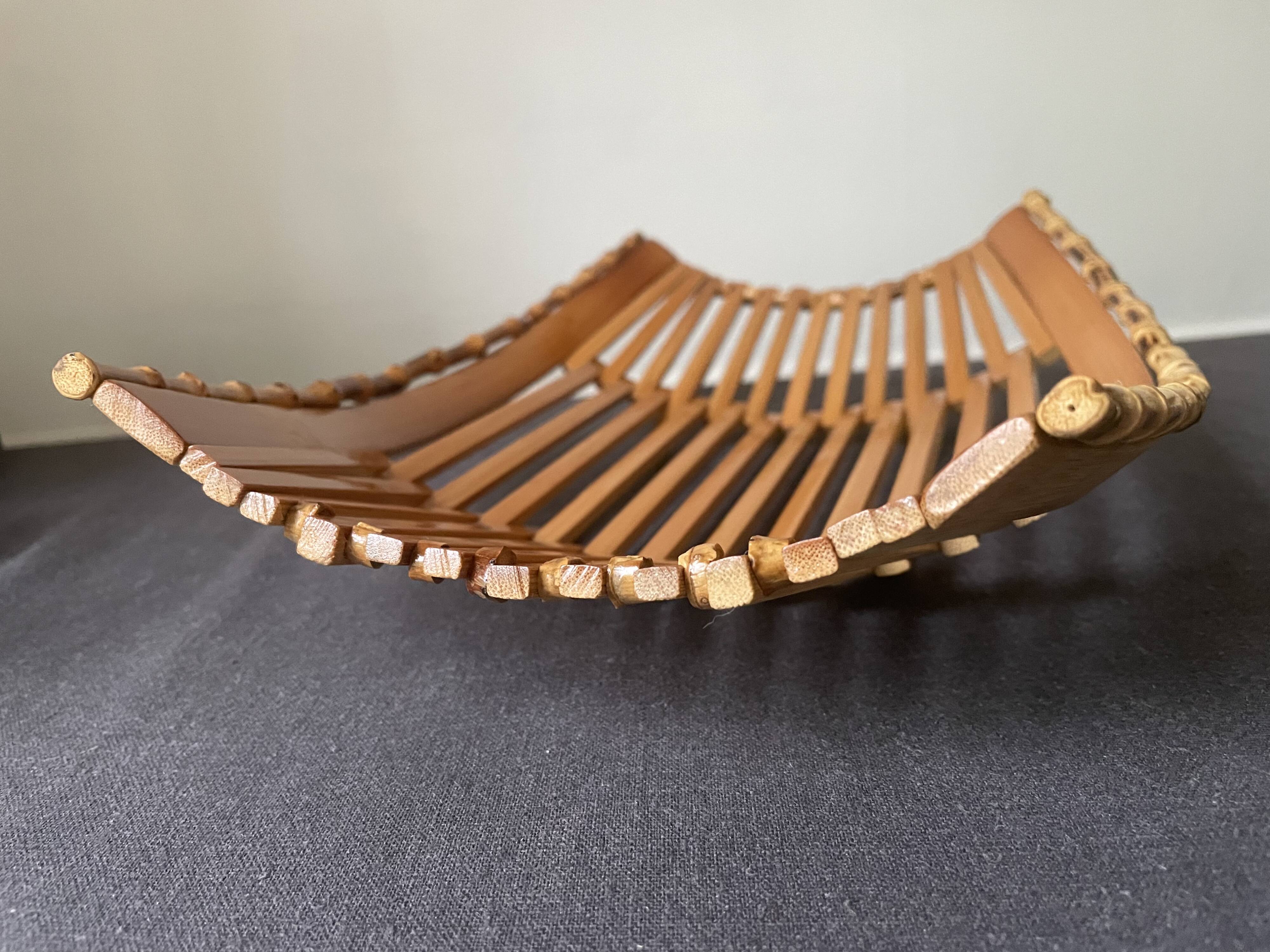 70s bamboo fruit basket