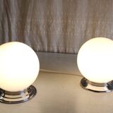 Ceiling light or table lamp with opaline globe, diameter 15 cm - mid 20th century.