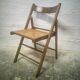 Folding chair with canned seat