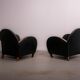 Pair of mid-century leather armchairs, circa 1970, made in Belgium.