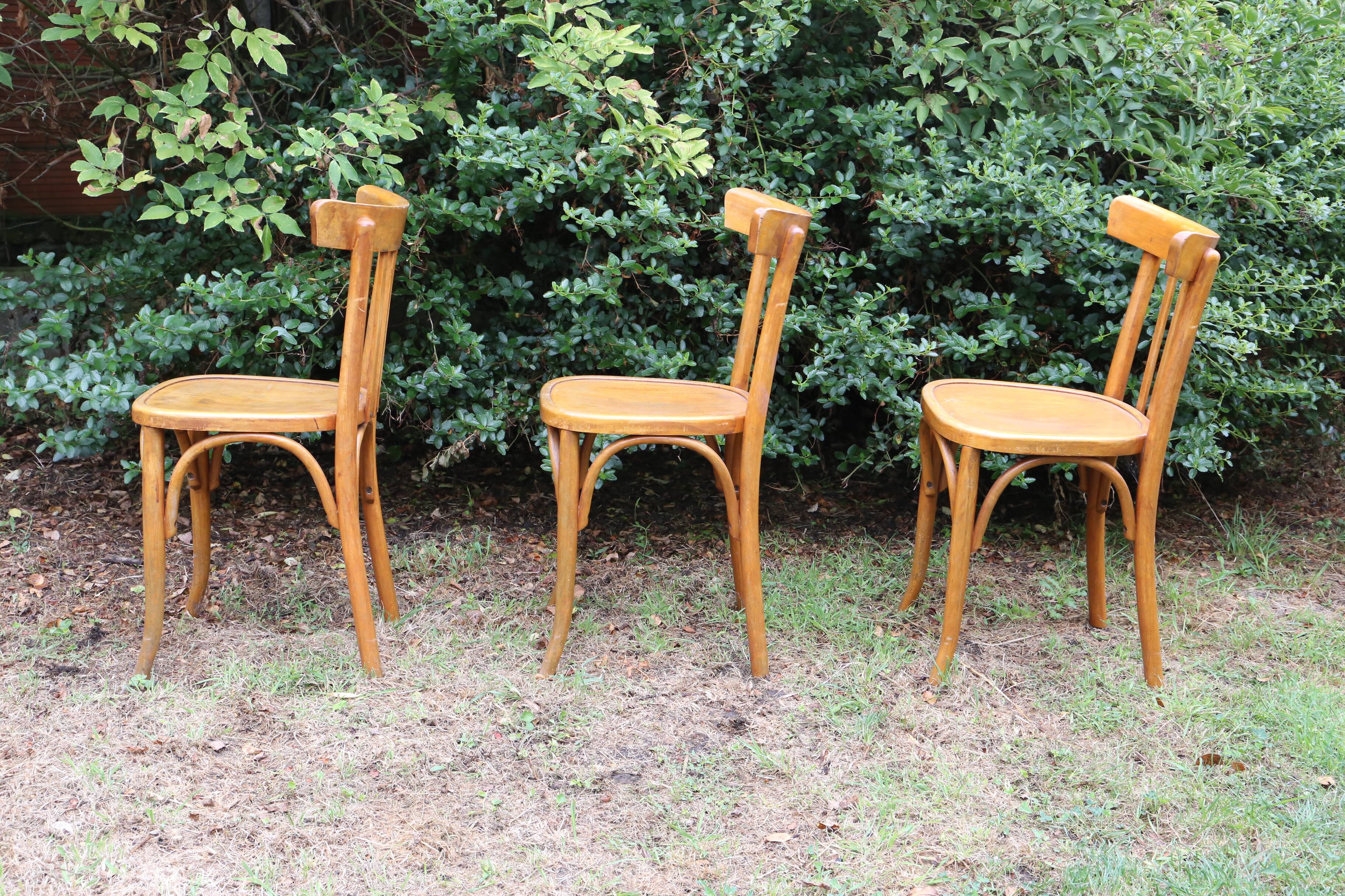 Lot of 6 Mahieu bistro chairs, numbered