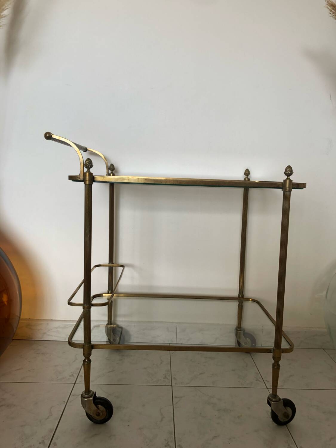 Vintage brass dessert trolley