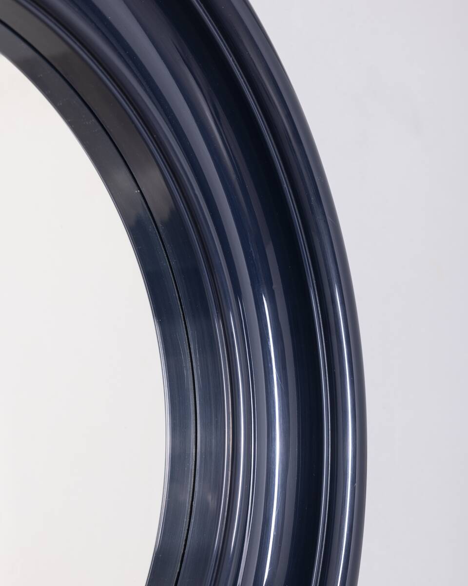 Vintage 1970s Italian design blue plastic wall mirror