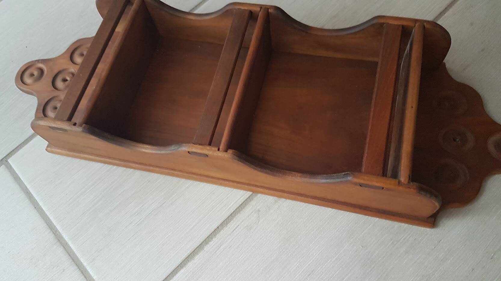 Handcrafted wooden spice rack 56 cm high