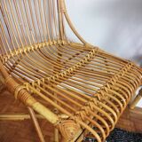 Bureau Louis Sognot et sa chaise en rotin