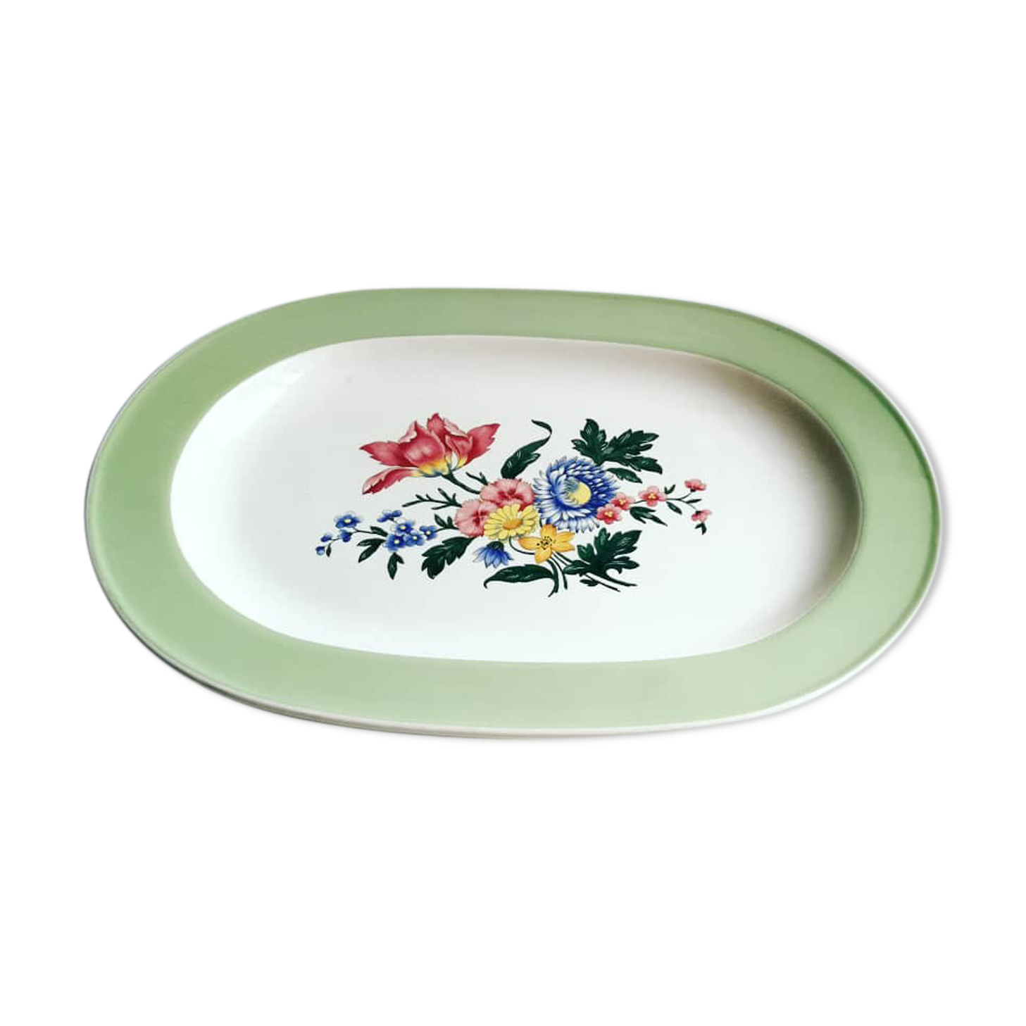 Dish oval, Villeroy and Boch, flowery mint / early 1950s China