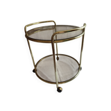 Vintage serving trolley with smoked glass from the 1970s