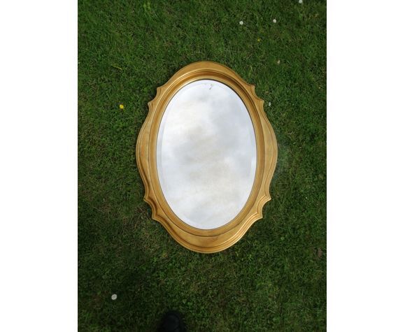 Beveled oval mirror 90x55cm
