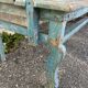 Indian bench in blue lacquered teak