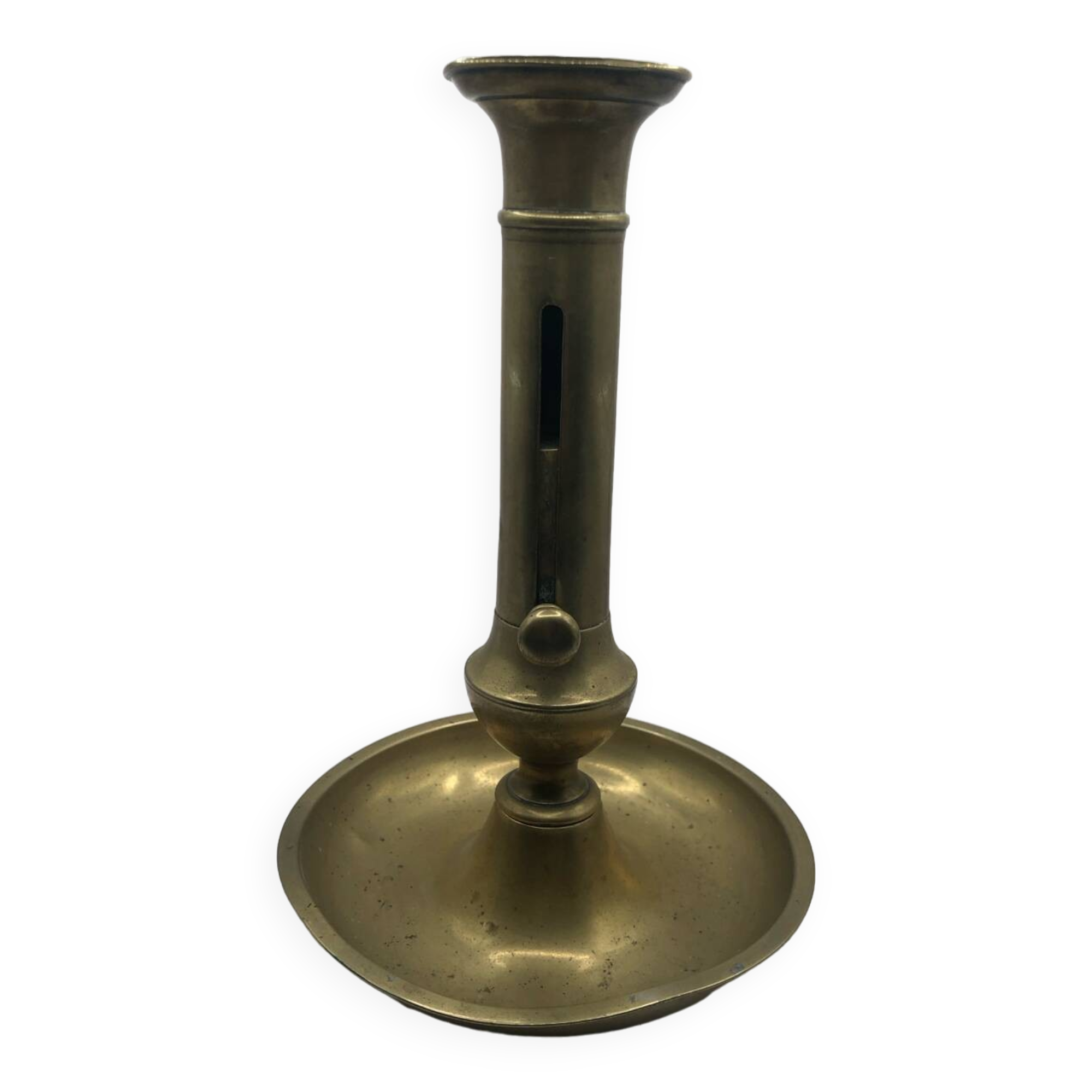 Candle holder with a pusher