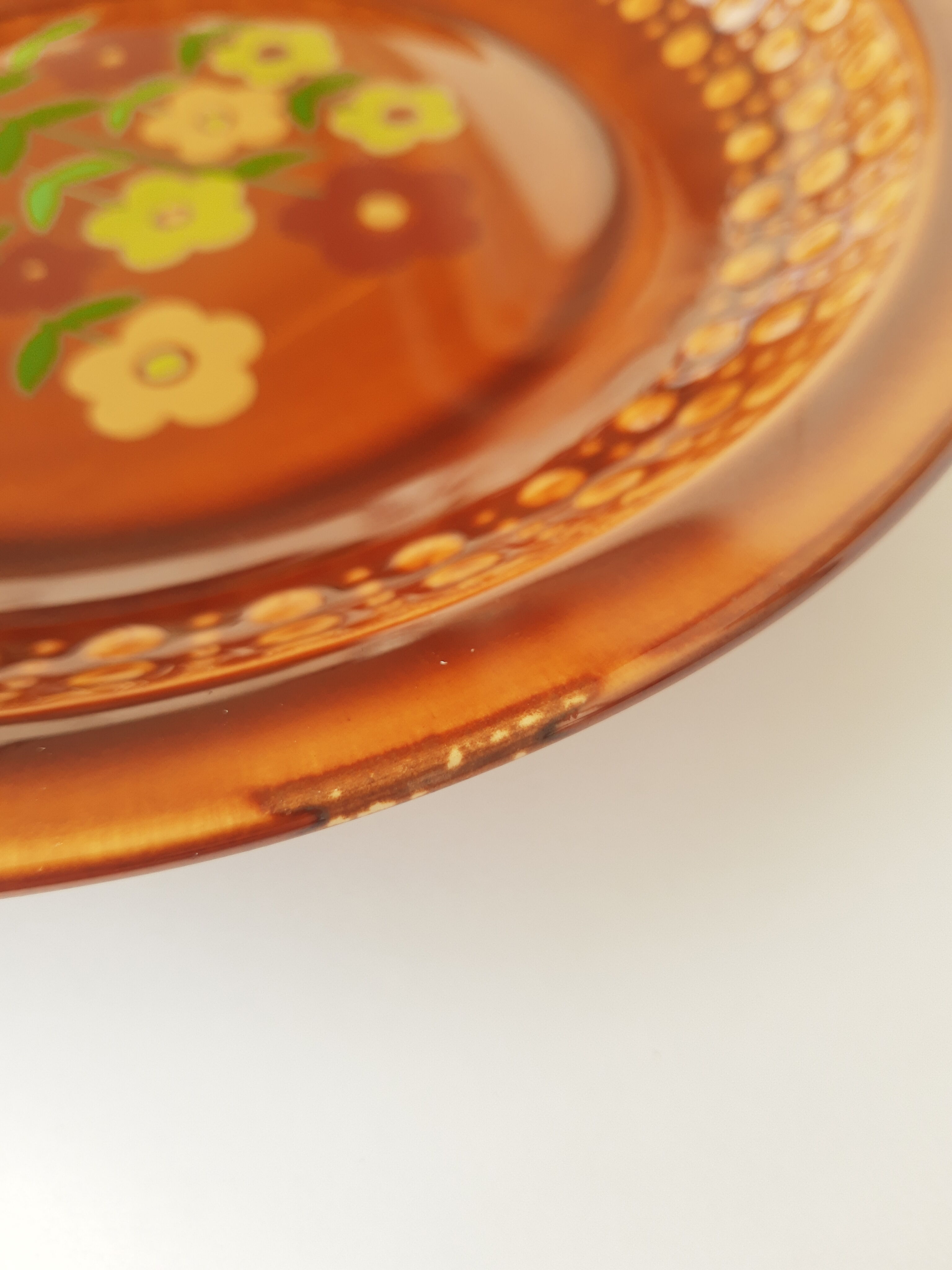 Vintage Tulowice flower deep plate