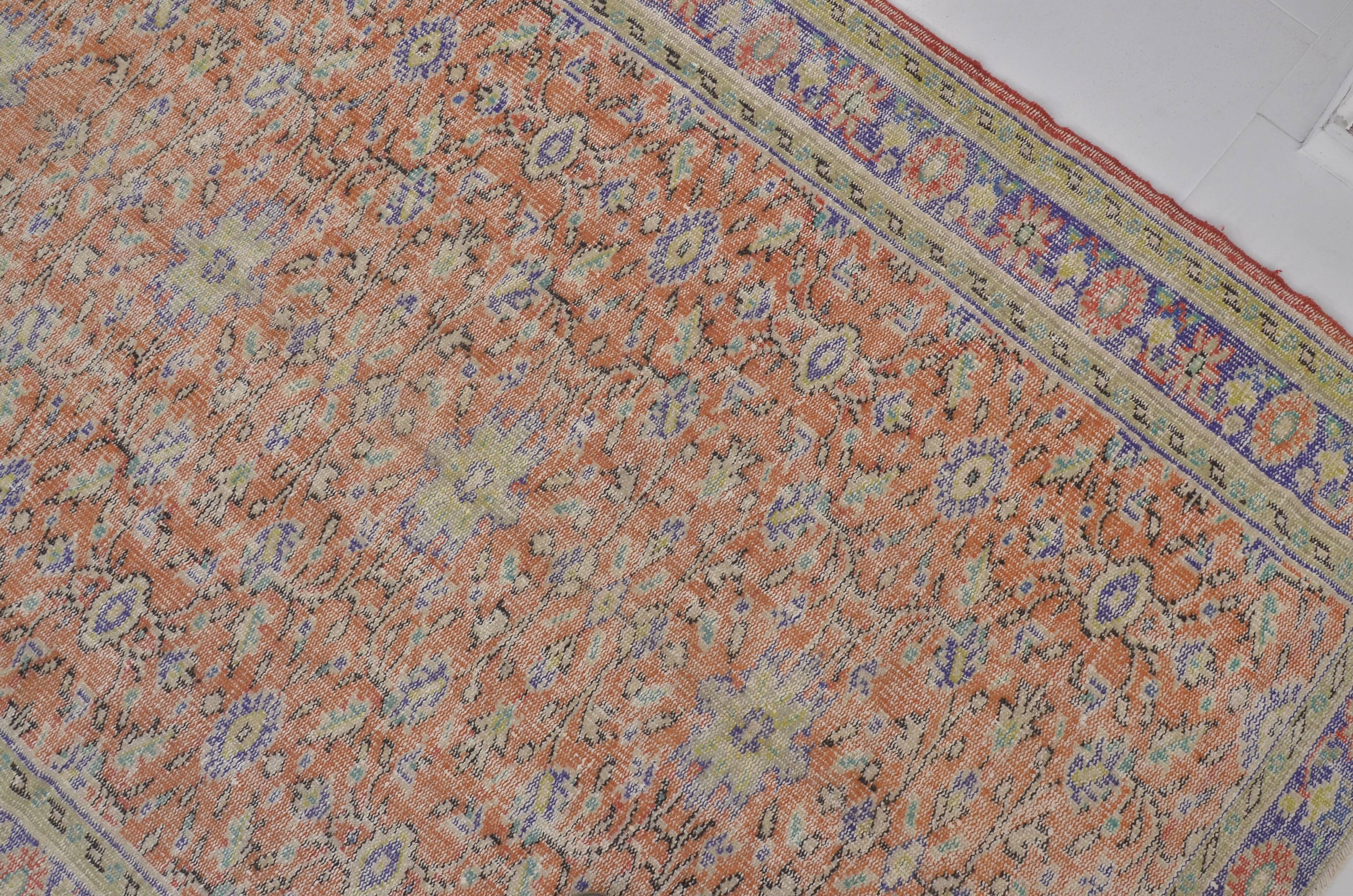 Apricou Colour Oushak  Floor Vintage Rug sku 2217