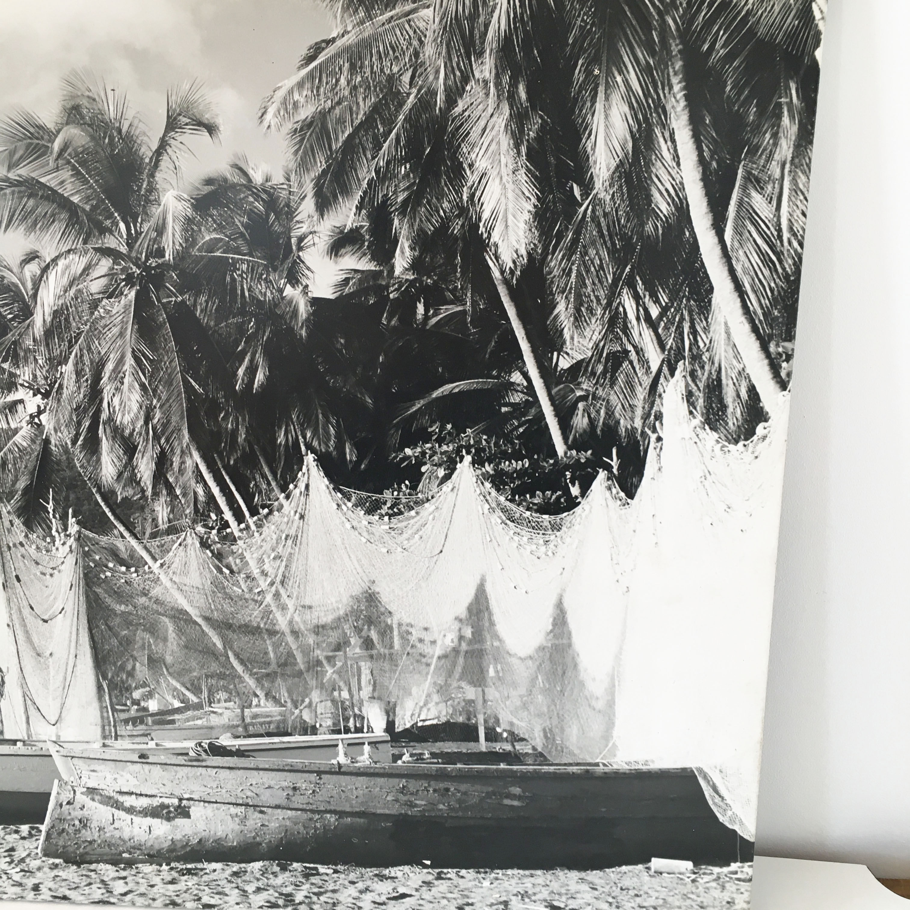 Old photograph on wood panel