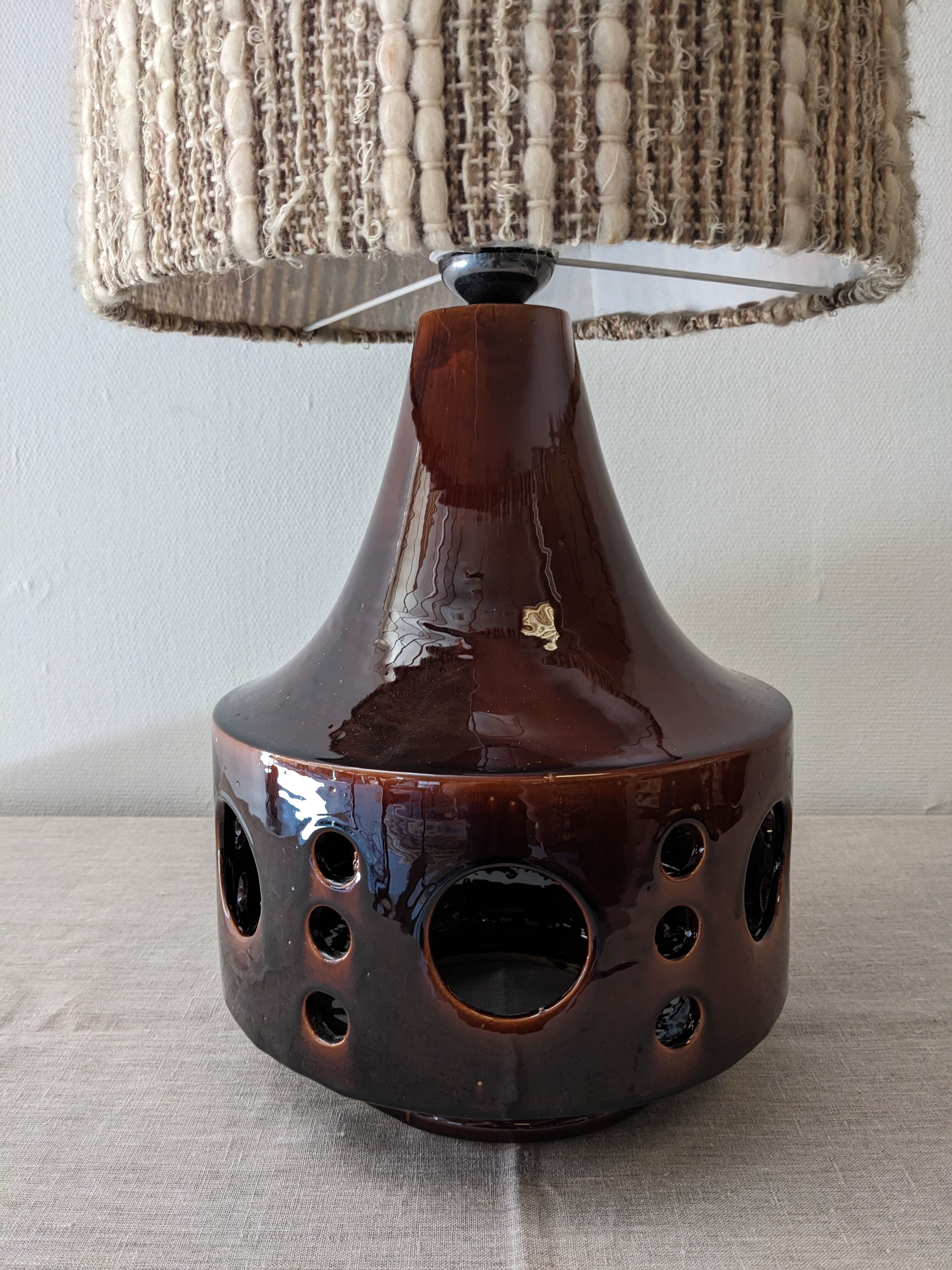 Glazed ceramic floor lamp from the 60s/70s