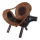 Wood and wicker "dog" armchair