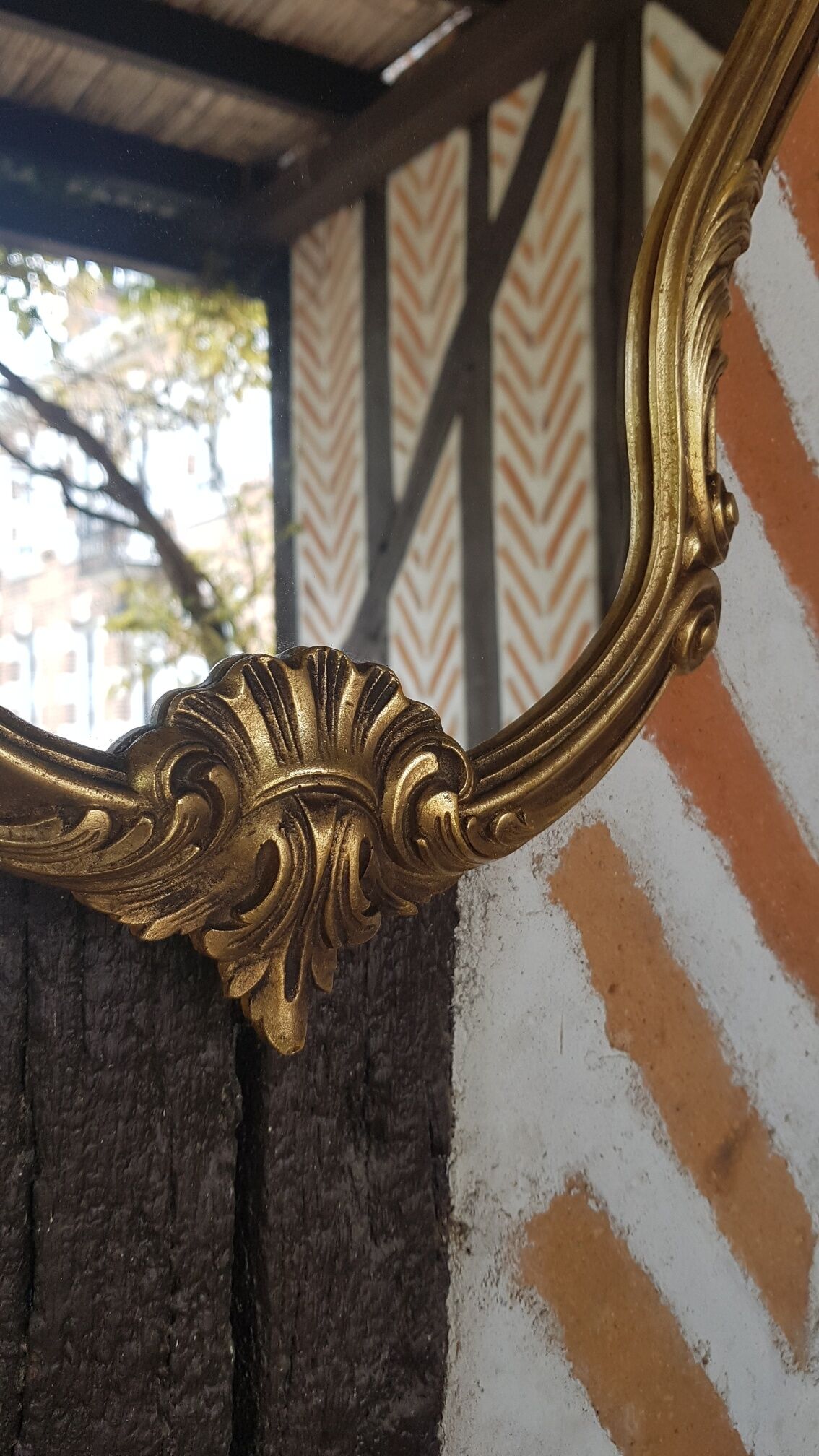 Baroque mirror style gilded rocaille