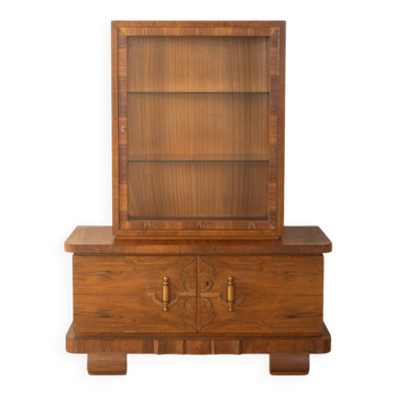 Wonderful two-piece Art Deco display cabinet from the 1920s