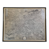 Turgot Plan 1739 – Vintage reproduction framed 100 x 80 cm with glass