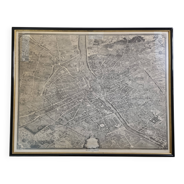 Turgot Plan 1739 – Vintage reproduction framed 100 x 80 cm with glass