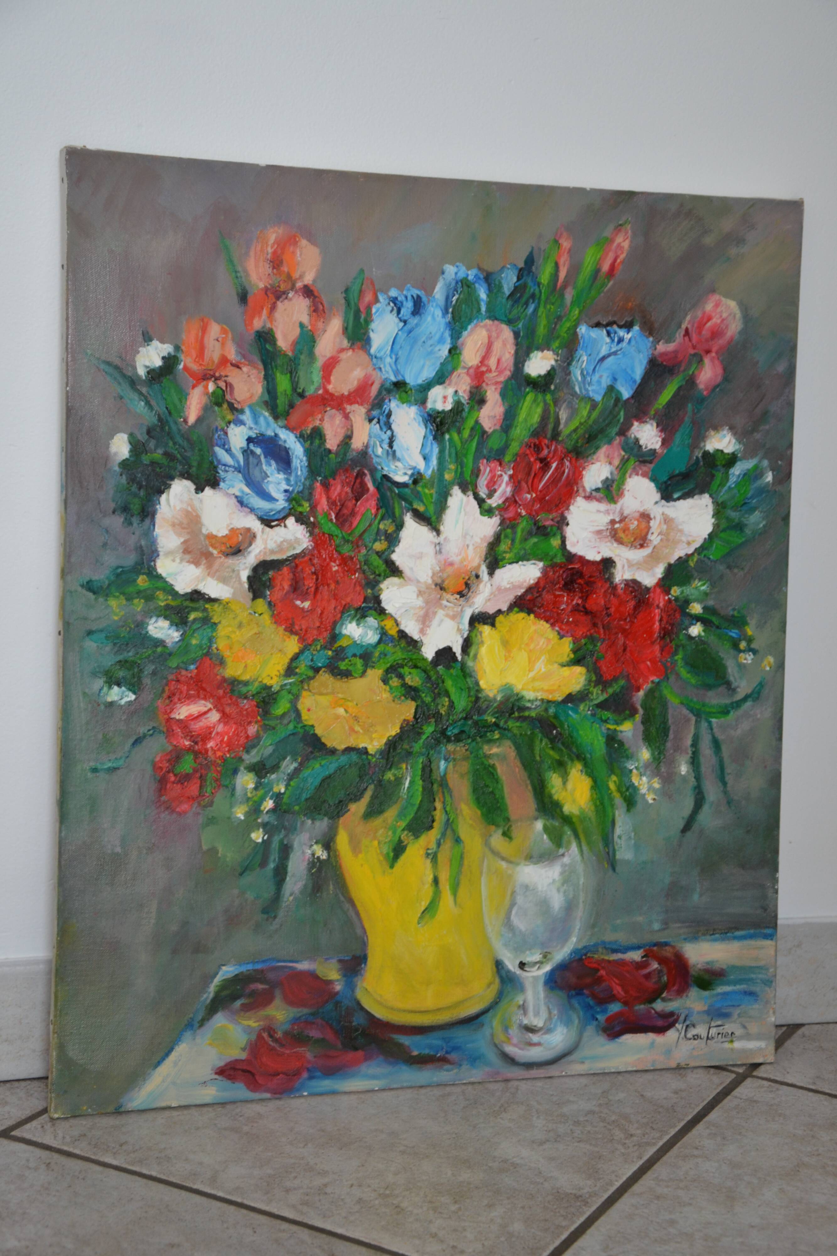 oil on canvas bouquet of flowers