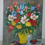 oil on canvas bouquet of flowers