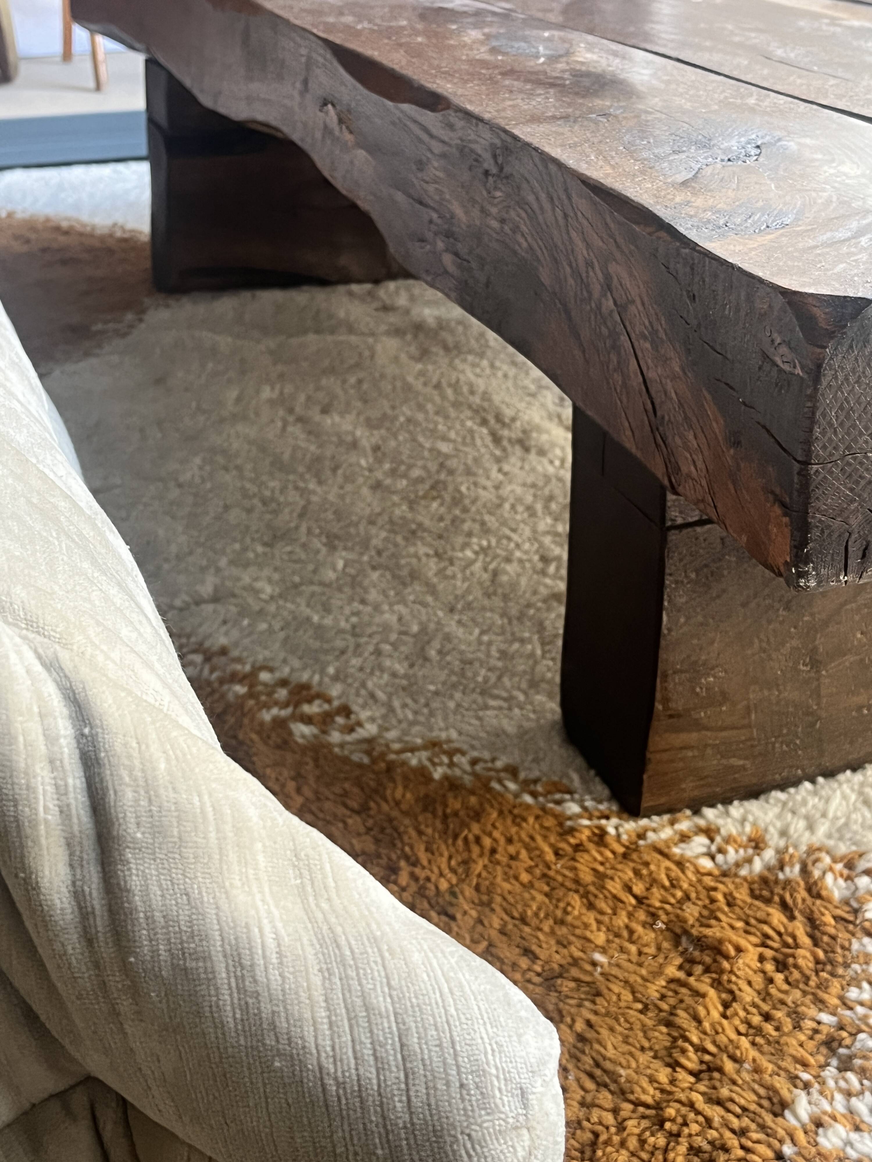 Wasi Sabi Brutalist Solid Wood Coffee Table