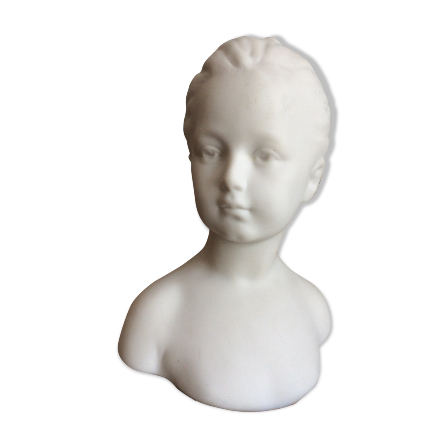 Bust with blue enamelled base