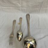 Art-deco cutlery in silver metal