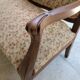 Moulded wooden bench with floral upholstery – Old-fashioned charm