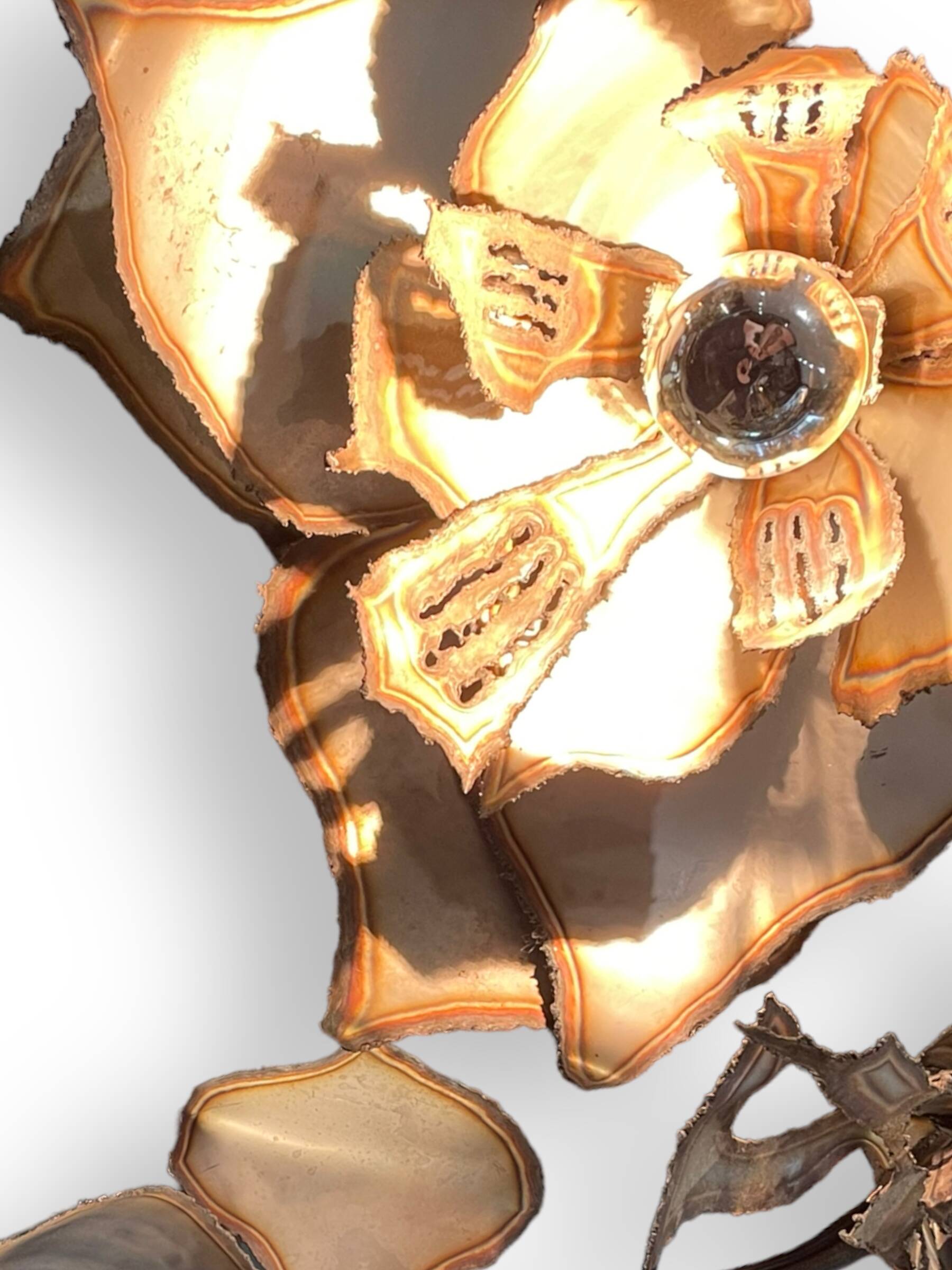 Metal flowers floor lamp