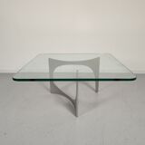 Alu and glass coffee table by KNUT HESTERBERG 1970s