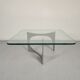Table basse alu et verre par Knut Hesterberg 1970s