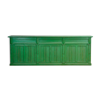 Solid Pine French Shop Counter With 9 Drawers, 1920's