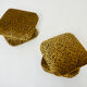 Pair of poufs velvet motifs 1970