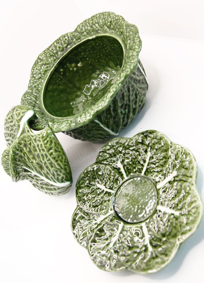 Soup pot of Portugal cabbage leaves in green slurry