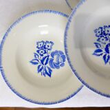 4 hollow plates of Digoin Sarreguemines model Simone 211247