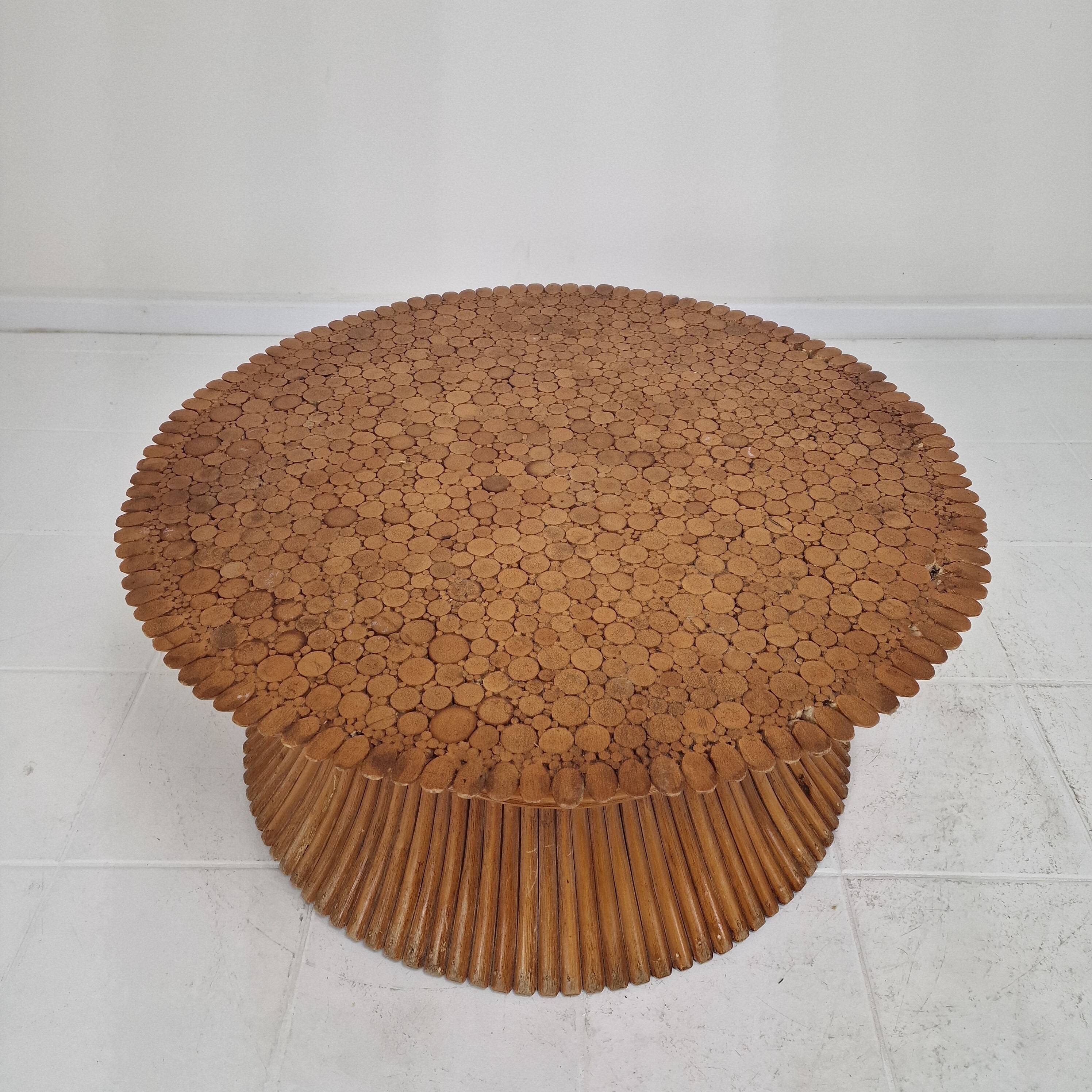 Table basse en bambou en forme de gerbe de blé par McGuire, États-Unis, vers 1970