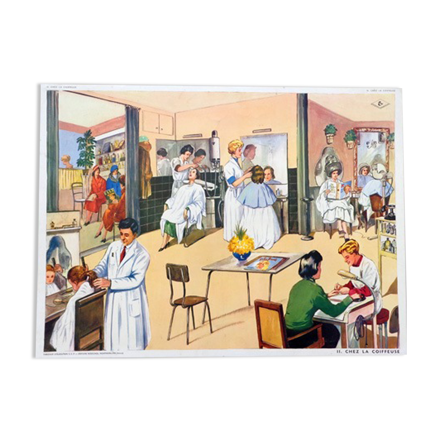 School poster Nightingale the hairdresser / A vintage pool
