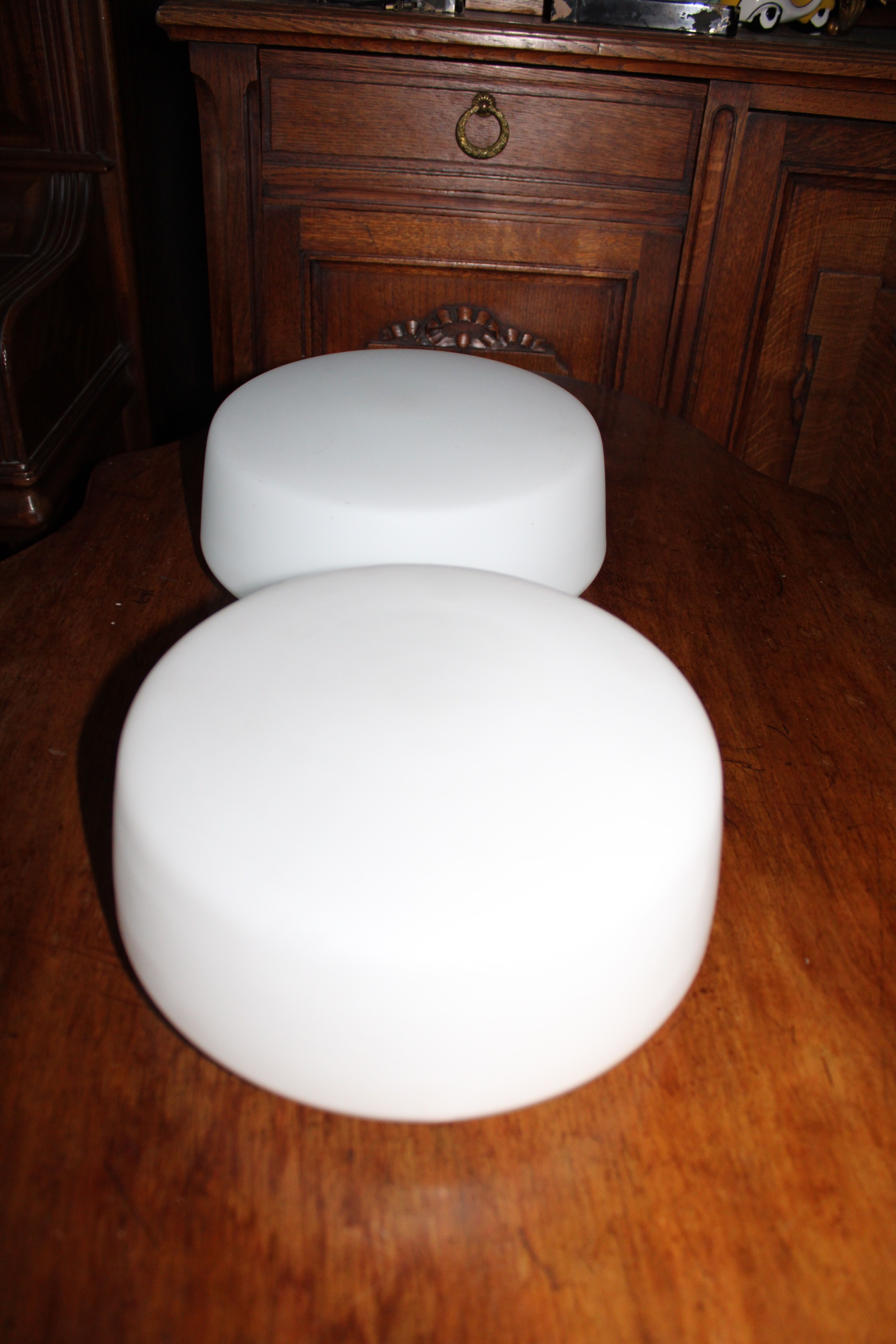 Set of 2 opaline ceiling lights from wila vintage