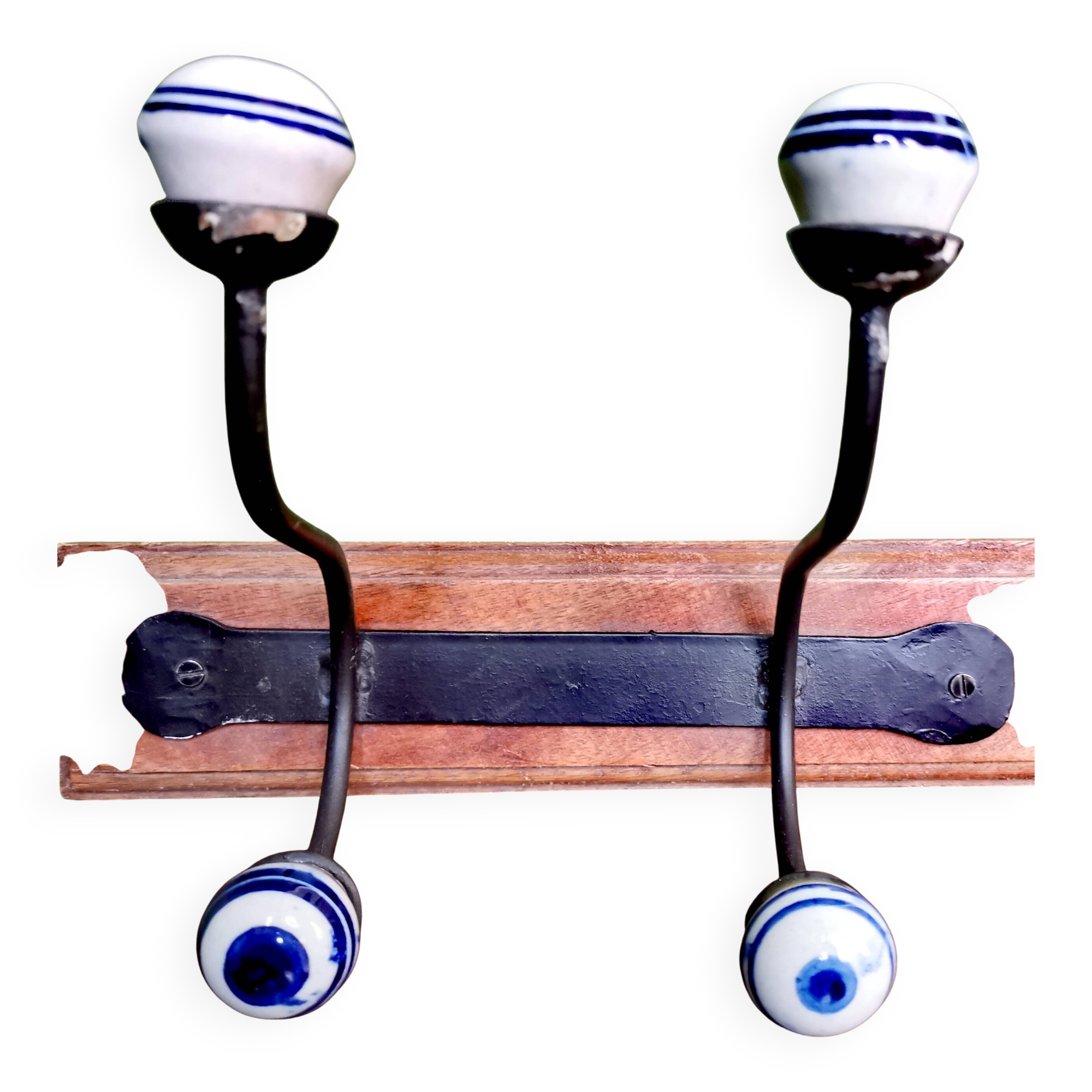 2 porcelain coat hooks
