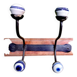 2 porcelain coat hooks