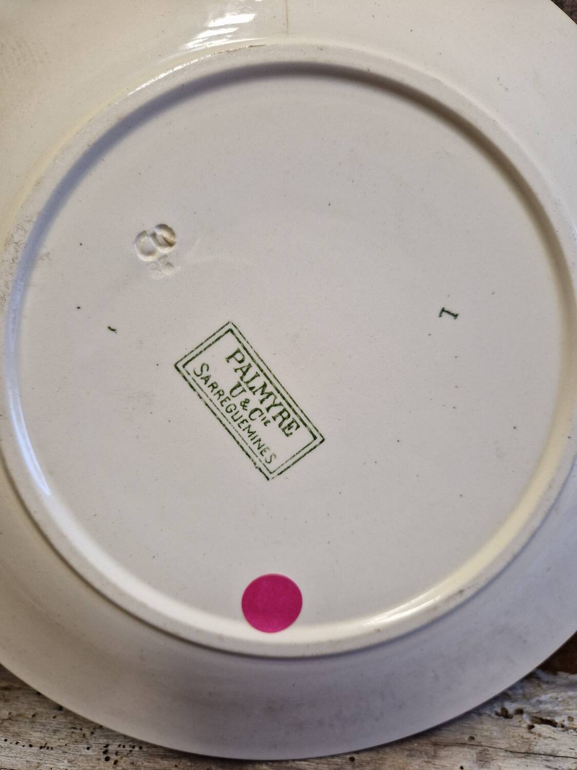 Old flat plate Sarreguemines