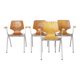 Set of 4 Vintage Pagholz Stackable Chairs, Industrial Dining Chairs, German