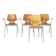 Set of 4 Vintage Pagholz Stackable Chairs, Industrial Dining Chairs, German