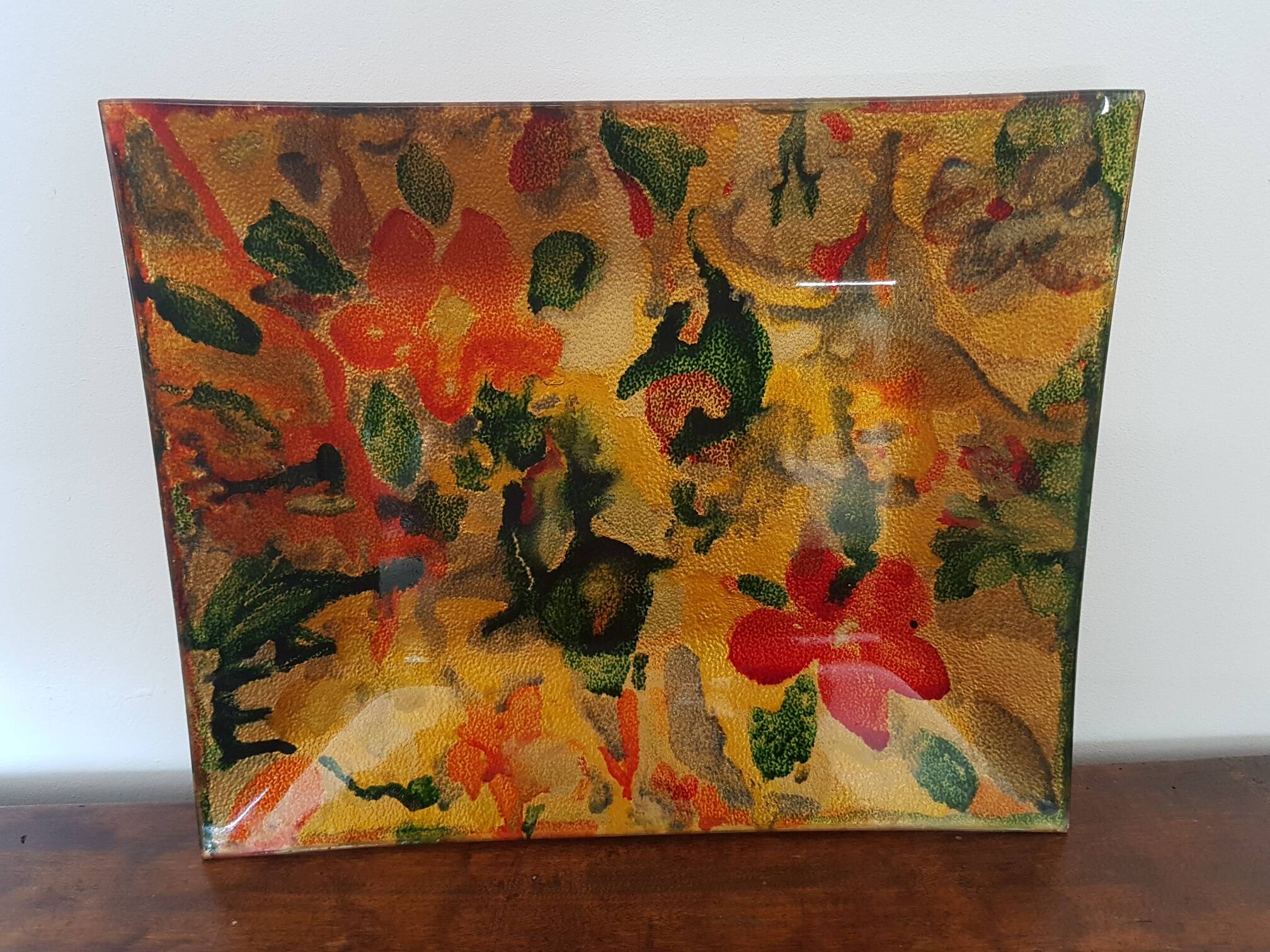 Set of 3 glass dishes with gold decor